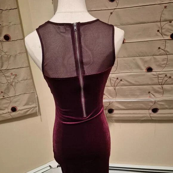 Velvet Burgundy Dress - Picture 3 of 4